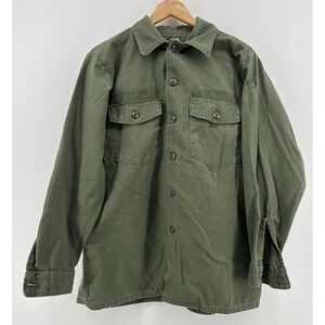 Vietnam War OG-107 Fatigue Shirt Cotton Sateen Olive Drab Military US Army
